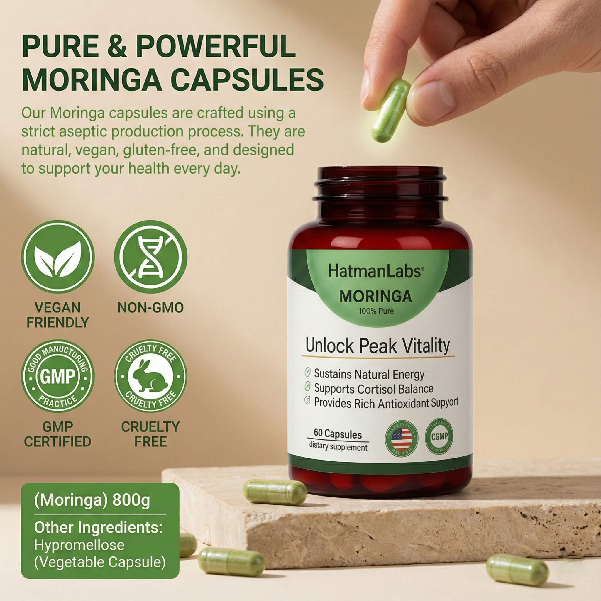 HatmanLabs® Moringa Capsules
